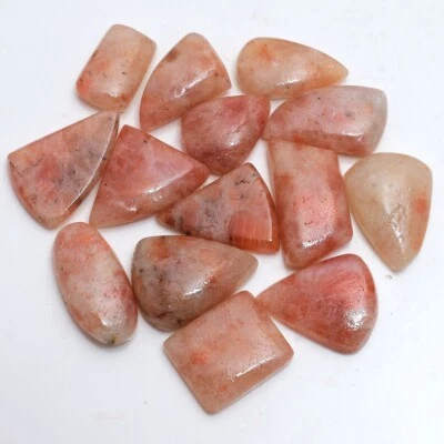 14 Stück Natürlich Sonnenstein Unbehandelt Cabochon Glänzender 16mm-24mm Lose - Bild 1 von 4