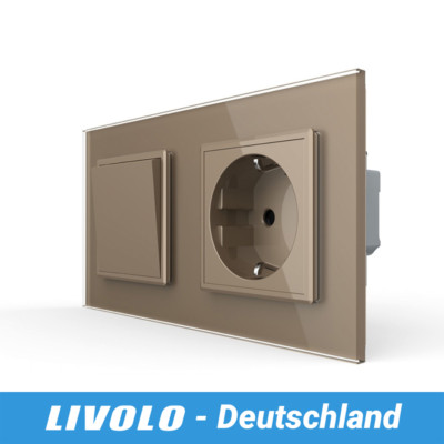 LIVOLO Schuko Steckdose + Wechselschalter Lichtschalter Ein-/Aus Schalter UP