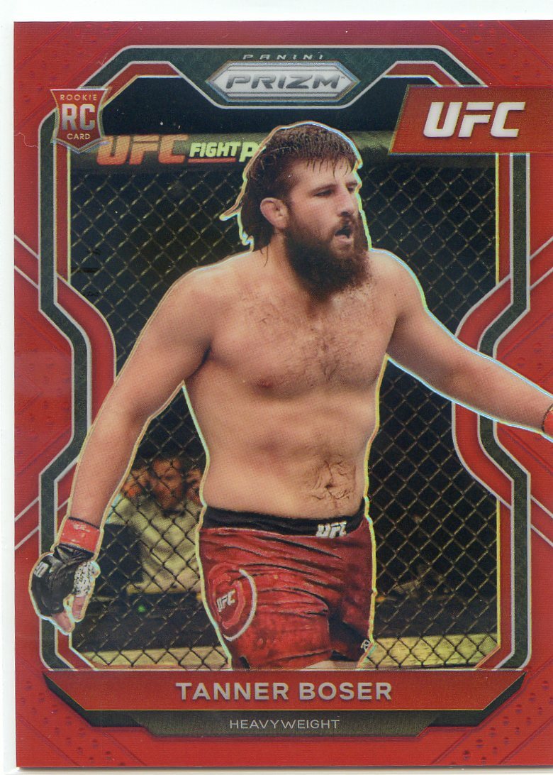 2021 PANINI PRIZM UFC RED #/275 ROOKIE RC  TANNER BOSER NO. 91