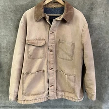 VTG 70s Distressed Blue Bell Blanket Lined Canvas Chore Coat Sz 48