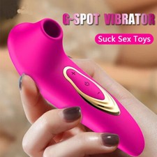 Vibrador de succión consolador succionador de clítoris masajeador de punto G mujeres adultos lubricantes