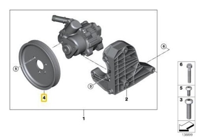 Genuine OE BMW E87 E90 E91 5 Doors Sedan Steering Pump Pulley 