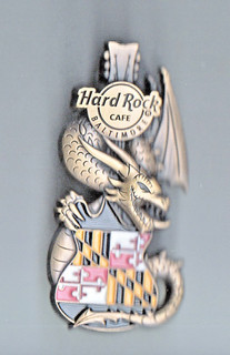 Hard Rock Cafe Pin: Baltimore Dragon Flag Guitar Series