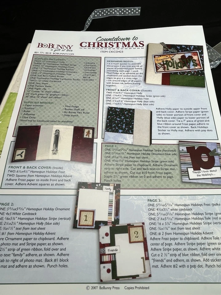 Libro de cuenta regresiva para vacaciones de Navidad de Bo Bunny Foto 3 de 4