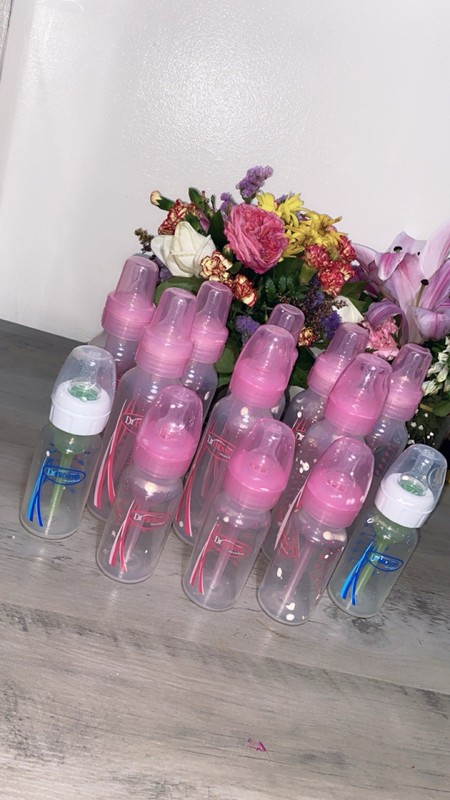 Momcozy S12 Pro Wide Neck Bottle Set 5oz Pink/Clear Anti-Colic Slow Flow