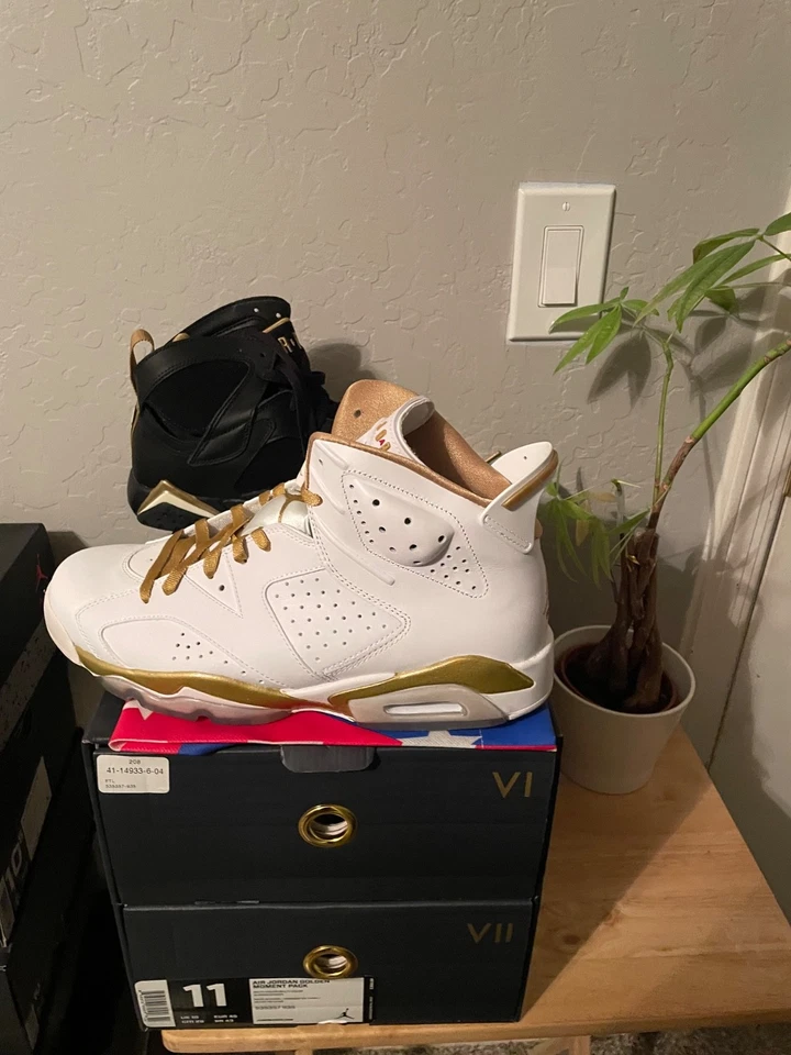 Talla 11 - Air Jordan 7/6 (AMBOS) Retro Golden Moments Pack ¡¡NUEVO DS!!! Foto 2 de 4