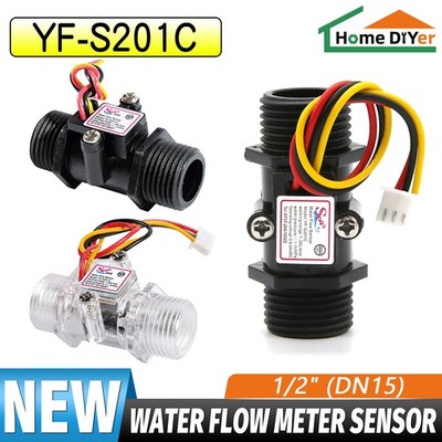 YF-S201C Hall Effect Liquid Flow Meter 1/2 Inch Water Flow Sensor 1-30L/min