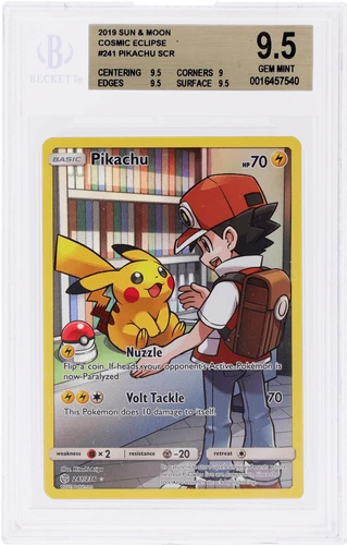 2019 Pokemon Sun and Moon Cosmic Eclipse Pikachu Secret Rare #241 BGS 9.5