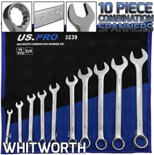 BERGEN US PRO Whitworth Combination Combi Spanner Wrench Set 1/8" - 11/16" 10pcs