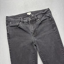 J. Crew Low Rise Ankle Jean Womens 27 (28x26) Stretch Black Denim academia Y2K