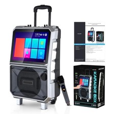 Karaoke Machine w/ Display Screen, Bluetooth Party Speaker w/ Microphone, FM/USB