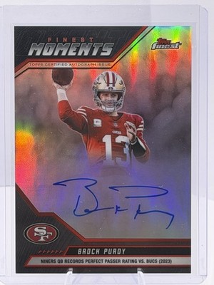 2025 topps finest brock purdy finest moments on card auto SFO 49rs