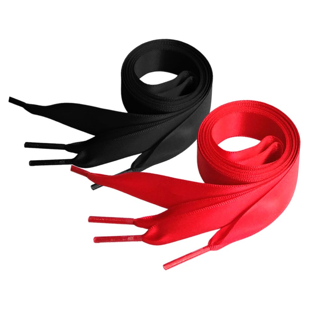 APL 2 Paia Lacci Larghi Fascia Raso Nastro per Scarpe da Ginnastica Donna Fat Sneakers Flat