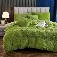 Plush Fluffy Duvet Cover Queen Size Luxury Ultra Soft Shaggy Duvet Cover Set ...