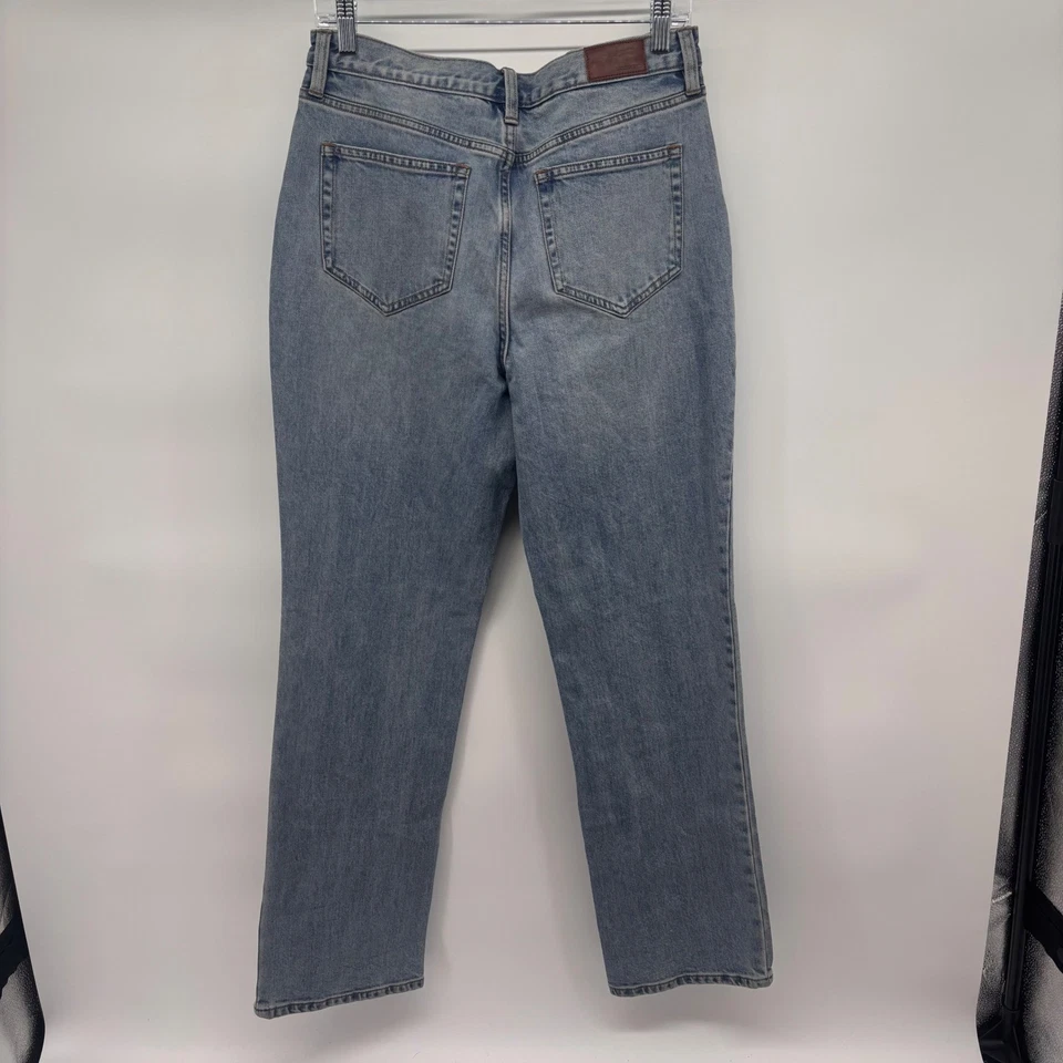 Pantalones de mezclilla para mujer Lands' End talla 8 lavado claro tiro alto pierna recta Foto 2 de 4