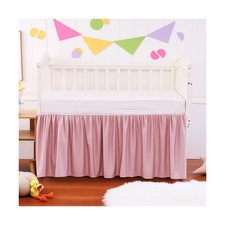 Crib Bed Skirt Dust Ruffle 100 Cotton - Natural, Soft, Breathable ... Fast Ship