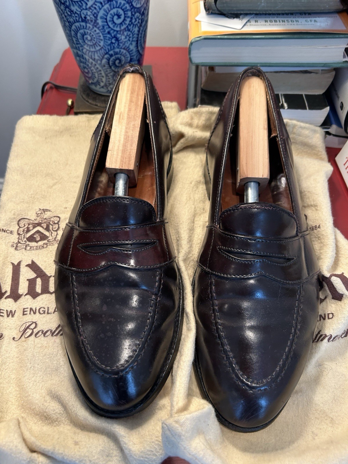 Alden 684 Color 8 Shell Cordovan Full Strap Loafer