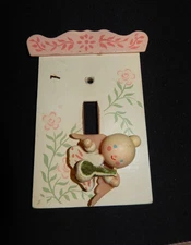 1960s Nursery Light Switch Cover  Nursery Plastics Inc-Angel- Originals by IRMI