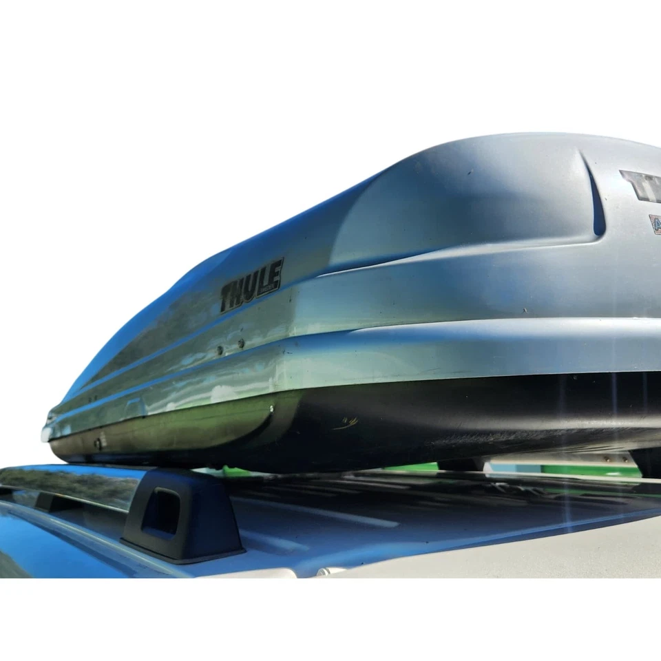 Caja de carga en la azotea Thule Atlantis 2100 - 21 pies cúbicos - doble cara abierta - plateada Foto 4 de 4