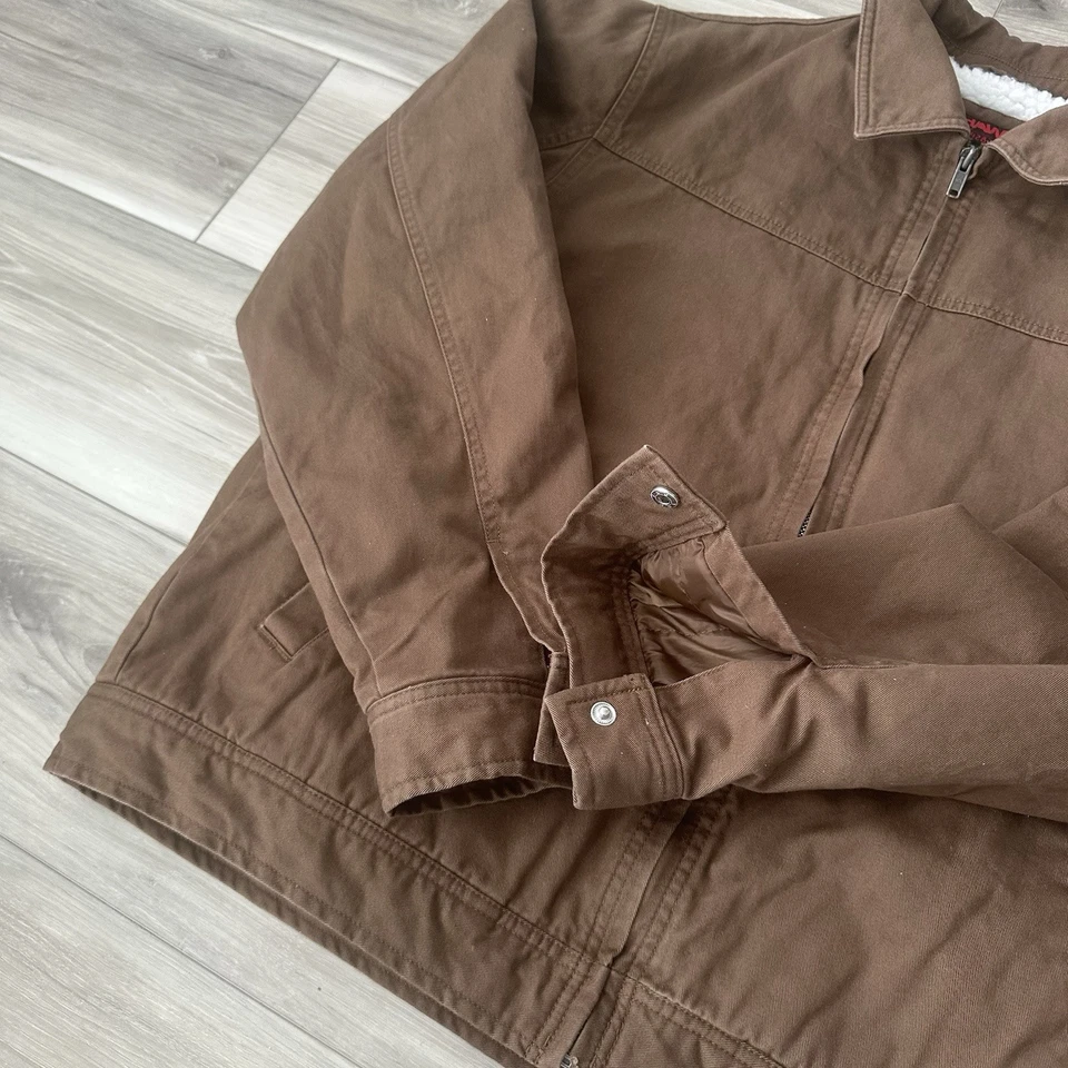 Chaqueta Tony Hawk Adulto Grande Marrón Detroit Sherpa Forrada Cremallera Completa Chaqueta Foto 3 de 4