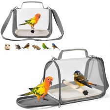 Portable Small Bird Travel Cage Carrier Go Out Bag With Perch Tray Mat 1 PCS