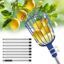 Fruit Picker Pole with Basket Telescoping tool extension fruit picking rod 