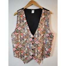 Cottagecore Vintage 111 Main 1980s/1990s Floral + Rabbits Easter Vest