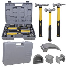 7 PC HAND CAR AUTO BODY WORK HAMMER AND DOLLY FENDER TOOL DENT REPAIR SET KIT UK