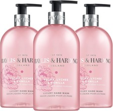 baylis & harding peony, lychee and vanilla luxury hand wash 3x500ml DAMAGED LID 3.83 per litre