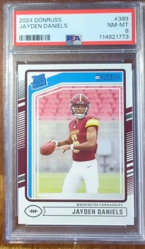 2024 Panini Donruss - Rated Rookie Jayden Daniels #389 (RC) PSA 8