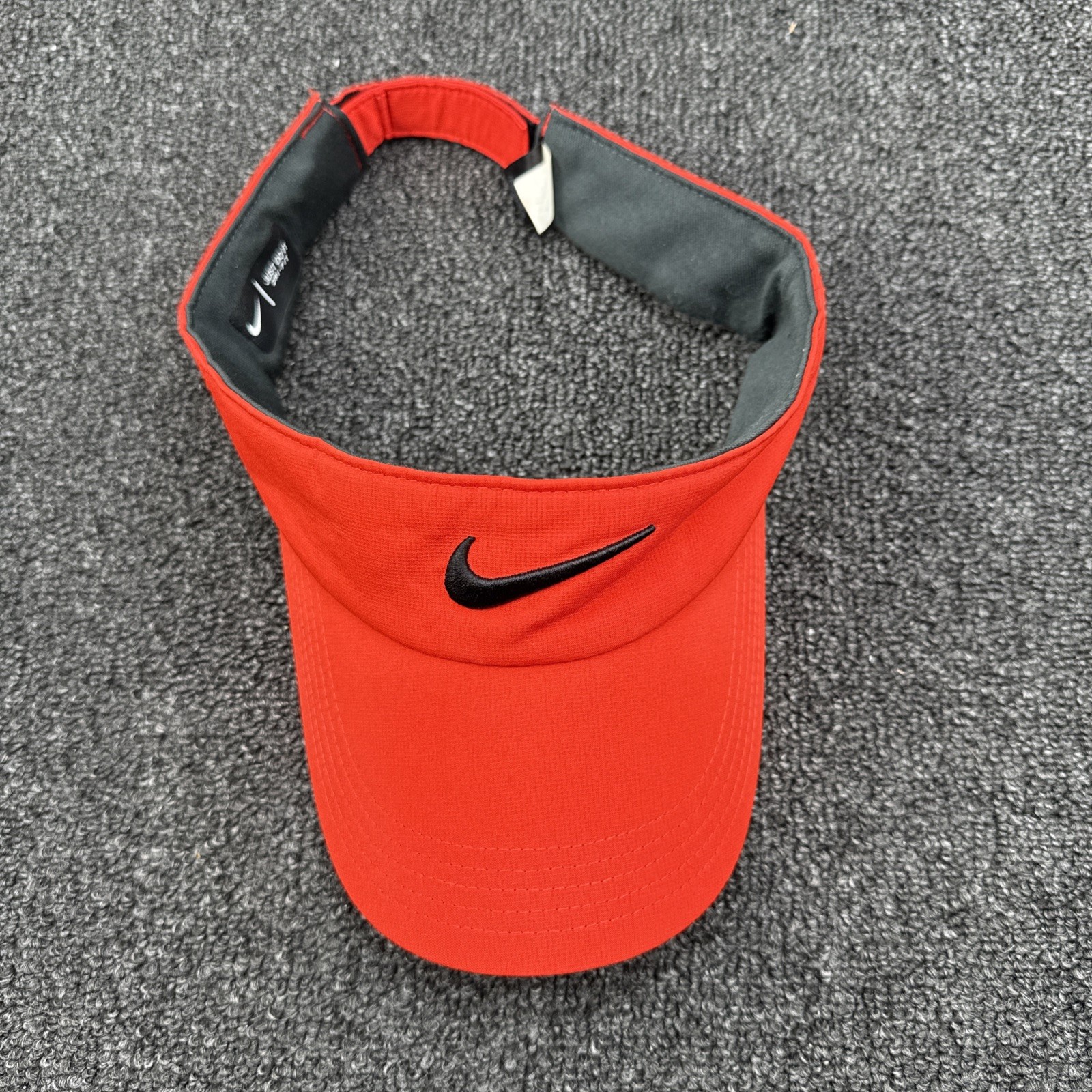 NIKE Dri Fit Golf Pickleball Tennis Visor/Hat Orange Red Black Swoosh Adult Size thumbnail 8