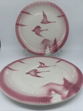 Syracuse Railroad China “The Traveler” Two Dinner Plates 9”