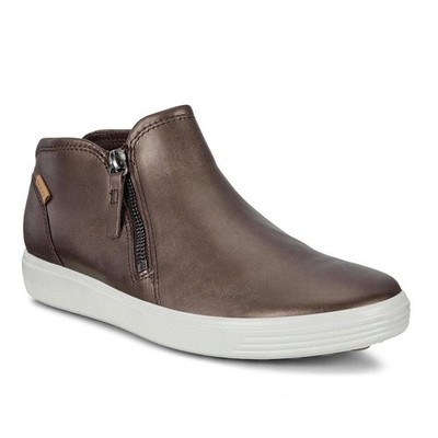 ECCO Women's Soft 7 Bootie Shale Metallic Zip Mid Top Sneaker EU 37 Size 6 - 6.5