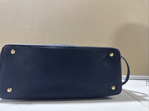 Lauren Ralph Lauren Leather Satchel Blue NWT - Picture 8 of 10