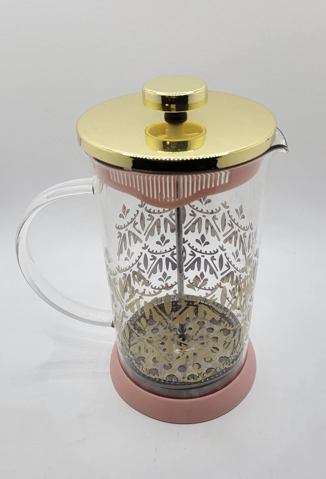 Prensa de té y café Pinky Up Riley Casablanca rosa y dorado Foto 2 de 4
