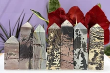 Wholesale Lot 2 Lbs Natural Picture Jasper Obelisk Tower Point Crystal
