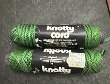 Vintage Macrame Knotty Cord Green Nylon spools 50 ft each 16 2/3 YDS