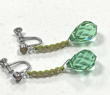 Art Deco faceted crystal glass beads screw type fittings genuine old