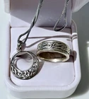 Vintage Lot Sterling Silver Celtic Knot Necklace Pendant And Ring Sz 7