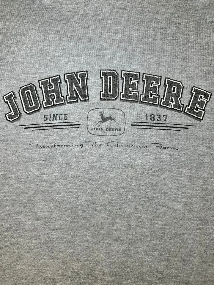 Sudadera con Capucha Gris John Deere 2XLT Sudadera Vellón Logo Vintage Granja Tractor Pullover Foto 2 de 4
