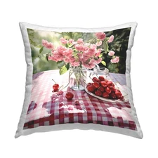 Country Fruits Bouquet Design by RB Indoor Printed Throw Pillow, 18 x 7 x 18,...