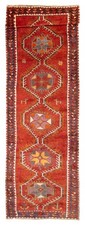 Vintage Hand-knotted Runner Rug 310 x 130 Tra...