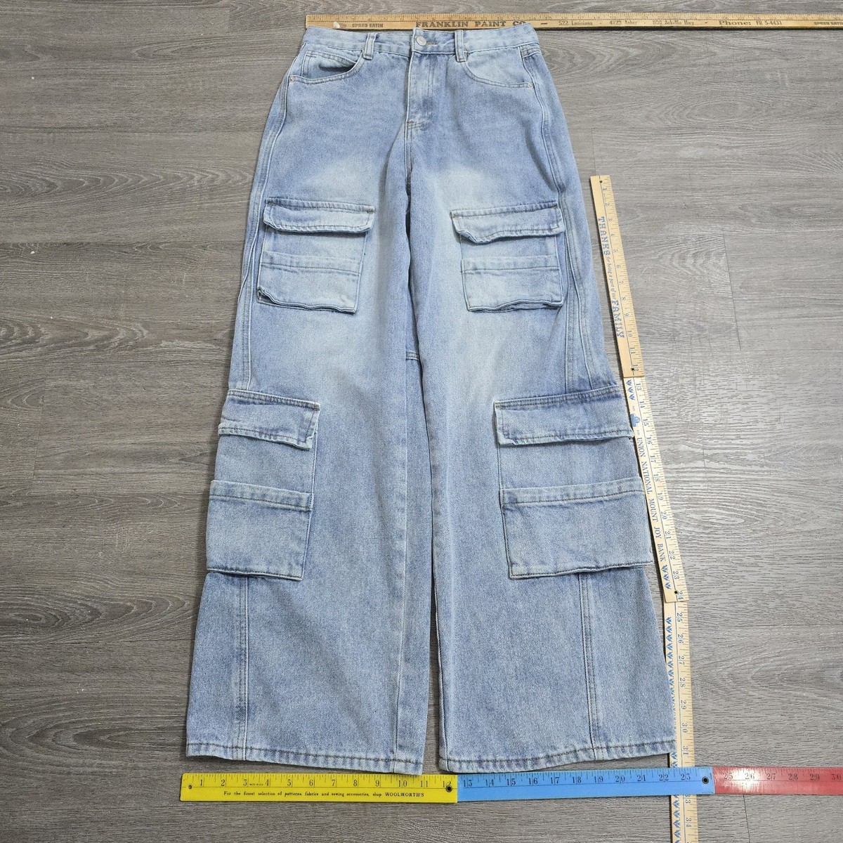 パンツ no mass prod 03GLM flared denim cargo rockstar-flare-cargo-denim-