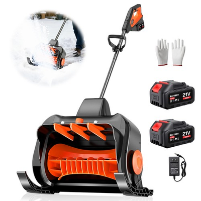 #ad 16#x27;#x27; Cordless Snow Shovel 21V Battery Powered Electric Snow Blower 2x 3000mah $126.99