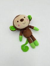 Fisher Price Snugamonkey Plush Green Brown Lovey Doll Stuffed Toy 7"