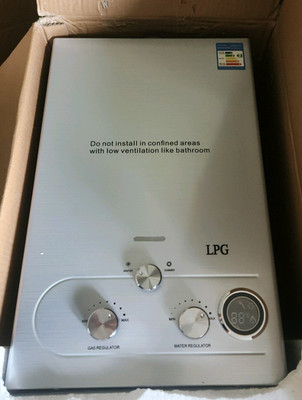 lpg JSD16 Wasser-Durchlauferhitzer 8L 16kW Silber Digitalanzeige Flüssiggas