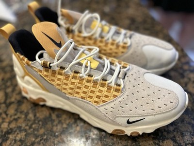 Nike React Sertu Beige Yellow Woven Lace Up Low Top Men's Athletic Sneakers