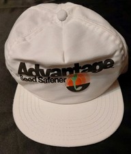 Advantage Seeds Safener Ad White Snapback Hat Cap Made In USA Snapback