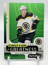 2019-20 Upper Deck Synergy #CG-15 David Pastrnak Cast for Greatness Green #/50