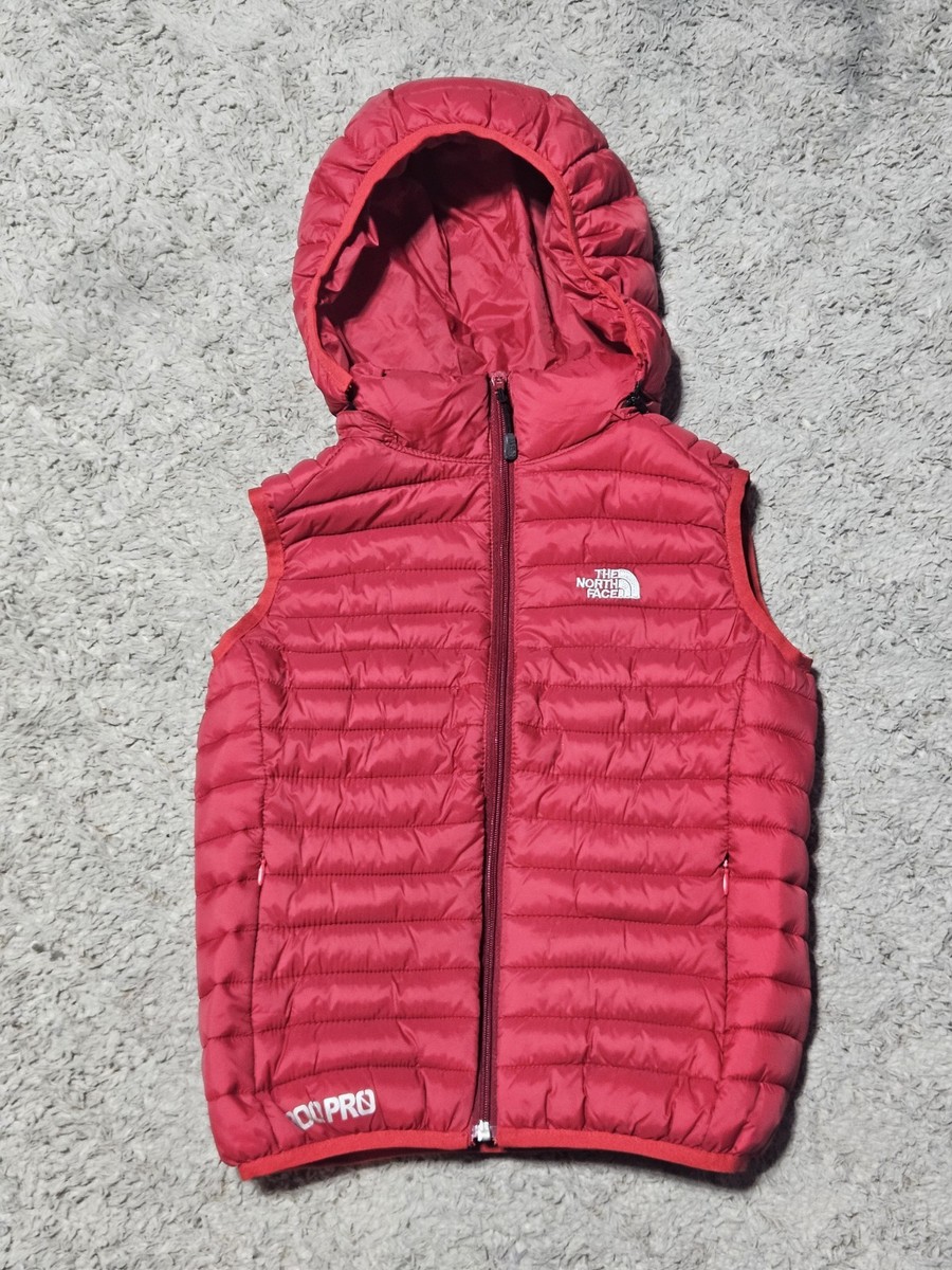 The North Face 900 Pro Down Vest Jacket Kids Size 8 Small Red